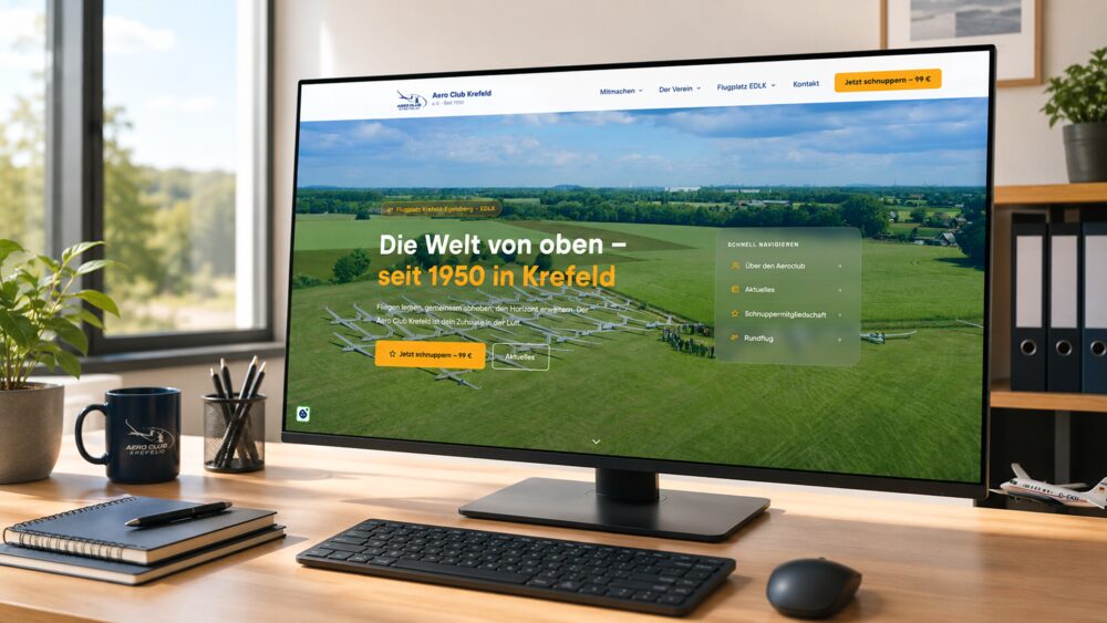 Web-Design und Hosting – moderne Website auf einem Laptop